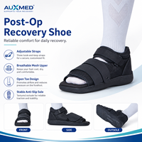 Chaussure de récupération post-opératoire réglable avec support médical pour le pied, bout ouvert, talon rembourré en maille respirante et semelle antidérapante
