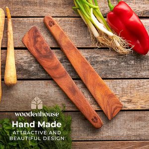 Espátula triangular de madera, utensilio de cocina moderno y minimalista para acampar al aire libre, madera maciza, espátula plana para comida de bebé que se puede colgar - Product Image 2