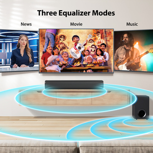Barres de son pour téléviseur avec caisson de basses 2.1, son profond, petite barre de son, haut-parleur de moniteur, système de son surround pour cinéma maison - Product Image 5