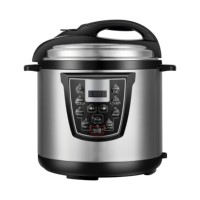 Cuisinière à pression électrique 6L en acier inoxydable, multicuiseur numérique, design grain de bois, 10-en-1, programmable pour riz, poulet, soupes