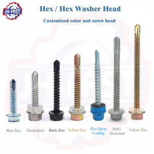 Din7504k Hex máy giặt đầu tự khoan lợp vít màu đen màu vàng Hex tự khoan Tek vít cho tấm lợp kim loại - Product Image 1