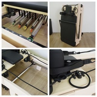 MJD Focused Sanctioned Wooden Pilates Reformer en bois massif durable et robuste pour les installations de formation professionnelle, kit structuré