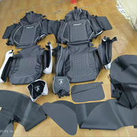 Housse de siège de voiture universelle en PVC noir et rouge, imperméable, en cuir PU, ensemble complet pour Lamborghini, housse de protection