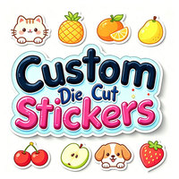 Impresión de Logotipo Personalizado, Adhesivo de Vinilo Troquelado, Adhesivos de Dibujos Animados Resistentes al Agua Personalizados, Fabricantes de Adhesivos Holográficos Personalizados