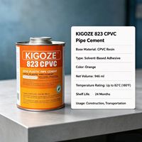 KIGOZE 823 Adhésif Solvant Industriel CPVC - Orange, Ciment à Prise Moyenne à Haute Viscosité pour Tuyaux d'Eau Chaude et Froide, Séchage Rapide
