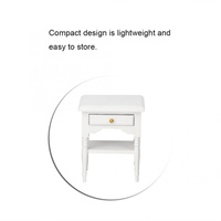 Miniature Chambre Meubles En Bois Blanc Couleur Cabinet Modèle Mini Table De Chevet pour Enfants Dollhouse