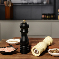 Moulin à poivre manuel multifonctionnel en bois naturel, broyeur à poivre à réglage de la grosseur pour le barbecue et l'assaisonnement de cuisine