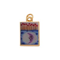 Pesona Vintage Berlapis Emas 18k Dilukis Tangan Palet Mini | Pembuatan Perhiasan |   Liontin Seni Miniatur Bunga Hewan Bergaya Lukisan