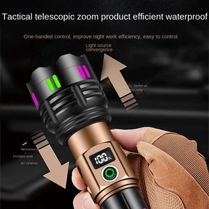 Lampe torche LED en aluminium YesFire Nightcrawler, super lumineuse, IP65, rechargeable par USB, pour patrouille en extérieur, conduite nocturne, longue durée, cassée - Product Image 2