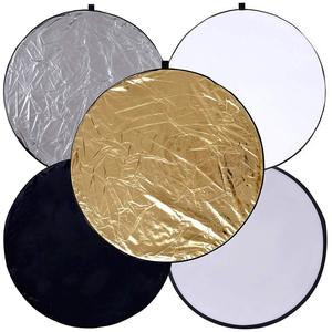 Disco reflectante 5 en 1 para fotografía, 60cm/80cm/110cm, redondo, plegable, con bolsa de transporte, material de nailon, para uso en estudio de retratos. - Product Image 2