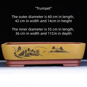 Vasi Rettangolari in Ceramica <span class=keywords><strong>Viola</strong></span> per Bonsai e Fiori, per Uso Esterno e Domestico - Product Image 4