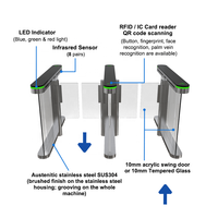 Torniquete de Seguridad de Alta Velocidad con Motor Servo Sin Escobillas, Control de Acceso, Lector de Códigos NFC y QR, Torniquete Óptico Oscilante