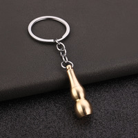Porte-clés sifflet en laiton en forme de gourde, style vintage, porte-bonheur, pendentif portable pour clés de voiture, pour hommes et femmes, cadeau d'extérieur