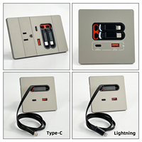 Enchufe Universal USB con Cable de Carga Telescópico Doble, Estación de Carga para Hogar, Oficina, Hotel, Aeropuerto, Enchufe Eléctrico de Pared