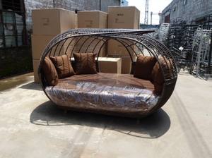 حمام سباحة شاطئ الفندق جميع الباحة الأثاث الفاخرة شرفة حديقة سرير الشمس الشاطئ سرير النهار قصب الروطان الأثاث - Product Image 2