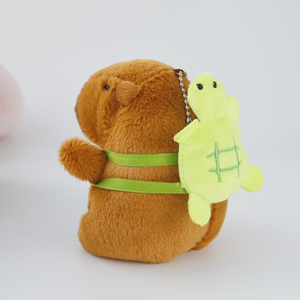 Porte-clés personnalisé en coton PP Capybara, poupée en peluche, pendentif de dessin animé pour enfants et adultes - Product Image 1