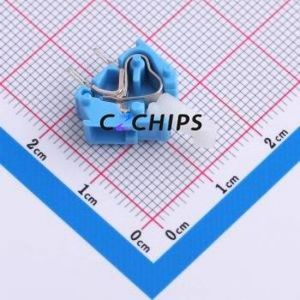 256-744 Spring Terminal Block Through hole Component (THT) Connector 1x1P Blue 1P 1 - Product Image 2