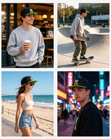 Casquette de baseball unisexe respirante à 6 panneaux avec logo brodé 3D sur le devant, ajustable avec fermeture snapback, idéale pour la mode estivale.
