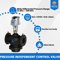 Vanne de régulation indépendante de la pression pour système hydronique à économie d'énergie DN50-250 0(2)~10VDC/0(4)~20mA avec corps en fonte ductile