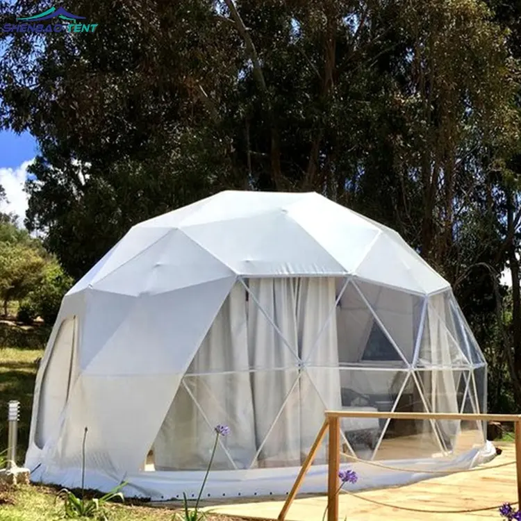 Penjualan Terbaik Tenda Kubah Geodesic Ramah Lingkungan Kain PVC Luar Ruangan untuk Glamor