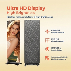 จอแสดงผล LED ความสว่างสูง 500cd ขนาด 80 นิ้ว P1.53 P1.86 P2.5 ความคมชัด 4000:1 ความละเอียด 2K HD สำหรับโฆษณาในร่ม - Product Image 3
