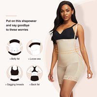 Hexin vente en gros Shapewear haute qualité corps Shaper pour les femmes fermeture éclair ventre Shaper bout à bout respirant moyen grande taille Spandex