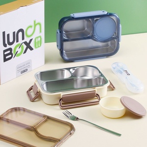 Cartoon <b>Lunch</b> <b>Box</b> Portable Rectangular Kids Students Office Benton <b>Box</b> Leakproof Food Container Oven Tableware - Product Image 2
