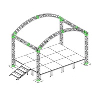 Estructura de Iluminación para Escenario de Varias Formas con Placa Base, Estructura de Iluminación de Aluminio con Placa Base Estable para Escenarios de Eventos