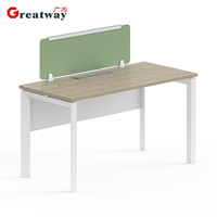 Poste de travail minimaliste pour personnel, table de bureau linéaire avec écran de confidentialité latéral, mobilier de bureau pour espace ouvert