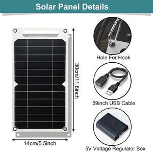 <span class=keywords><strong>Meilleur</strong></span> prix mini panneau <span class=keywords><strong>solaire</strong></span> 5V 6V 9V panneaux solaires de sortie USB 5W 10W 20W panneau de charge USB portable extérieur - Product Image 2