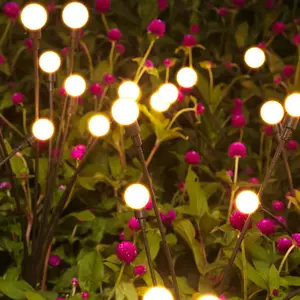 Simüle Firefly LED güneş ışıkları IP65 su geçirmez dinamik bahçe çim parkı manzara PVC lamba vücut için sallanan
