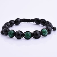 Prix usine cadeau de noël belle conception 10MM pierre de lave naturelle hommes macramé Bracelet réglable