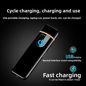 Mini USB sensibile al tocco ricarica metallo <span class=keywords><strong>accendino</strong></span> <span class=keywords><strong>personalizzato</strong></span> creativo pubblicità digitale accendisigari <span class=keywords><strong>regalo</strong></span> - Product Image 2