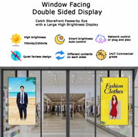 Pantalla LCD para escaparates colgantes de doble cara con bisel ultrafino, alto brillo y antideslumbrante para centros comerciales