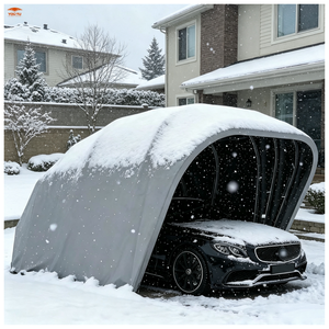 Cubierta Plegable para Coche, <span class=keywords><strong>Cochera</strong></span> para SUV, Carpa Retráctil para Auto, Refugio Plegable Impermeable para Coche - Product Image 1