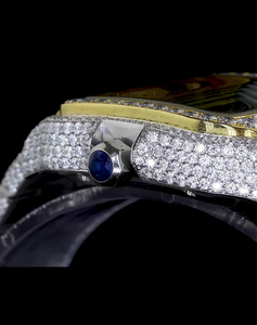 Montre en verre de quartz de luxe sertie de moissanite et de diamants, éclat éblouissant, savoir-faire supérieur pour les passionnés de mode moderne - Product Image 3