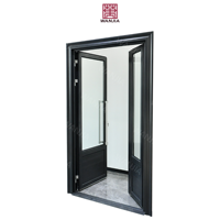 Portes intérieures en aluminium de conception traditionnelle, portes françaises doubles, portes à battants en verre