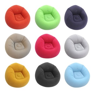 Opblaasbare luchtbank voor binnen en buiten, draagbare reisluchtbank, gevlokte PVC comfortabele loungestoel voor kamperen, strand en thuisgebruik - Product Image 6