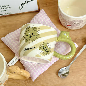 Graffiti Bear Ceramic <b>Mug</b> 301-400ml With Spoon Heat Resistant Perfect Gift For Office Home Use - Product Image 3