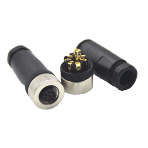 M12 Fabricante Montaje de instalación en campo Plástico IP67 Impermeable un código Tornillo Enchufe hembra Conector de 8 pines - Product Image 1