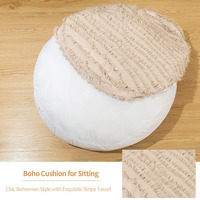 Coussin de chaise décoratif personnalisé Coussin de sol pouf en coton rond bohème avec pompon