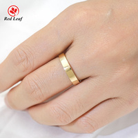Redleaf Luxus 18K Gelb-, Weiß- und Roségold Fingerring Einfacher Stapelbarer Edel-Schmuck mit Individueller Gravur