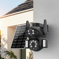 Caméra de sécurité extérieure WiFi solaire PTZ ICsee avec suivi intelligent des mouvements humains, audio bidirectionnel, stockage dans le cloud, double objectif, 1080P HD, 4MP CMOS