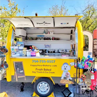 Ronde vorm Concessiestandaard Trailer Mobiele keuken Straat Kleine foodtruck IJs Fastfood-verkoopwagen
