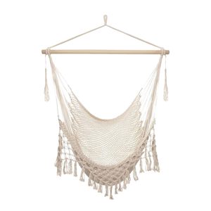 Silla Hamaca Azul con Barra Separadora, Silla Columpio Estilo Caribeño, Capacidad de Peso de 300 LBS, Silla Colgante con Cuerdas - Product Image 1