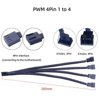 Câble Répartiteur d'Alimentation Cantell 4 Broches IDE Molex vers 4 Ports 3 Broches/4 Broches pour Ventilateur de Refroidissement d'Ordinateur