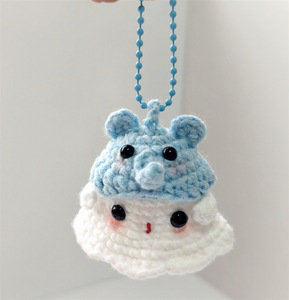 Crochet Elf Cross-dressing Charm Keychain Handmade Mini Capybara Cute Ghost Wool Knitted Woven Doll Bag Pendant Accessories Gift - Product Image 4