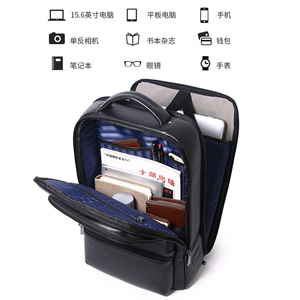 กระเป๋าเป้สะพายหลังผู้ชายสำหรับเดินทางธุรกิจความจุขนาดใหญ่ 36-55 ลิตร พร้อมพอร์ต USB สีพื้น หูหิ้วนุ่ม ช่องซิปด้านใน - Product Image 4