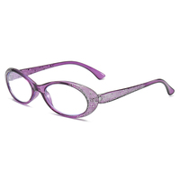 TY406 Lunettes de Lecture Minces Unisexe 1pc PC Cadre Ovale Bleu Lumière Blocage Presbytie Lunettes Correctives pour Hommes Femmes Marron