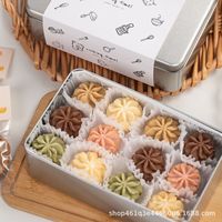 Boîte en fer blanc personnalisable de qualité alimentaire, la plus vendue, pour biscuits, emballage de pâtisserie, style Instagram, flocon de neige, croustilles, nougat